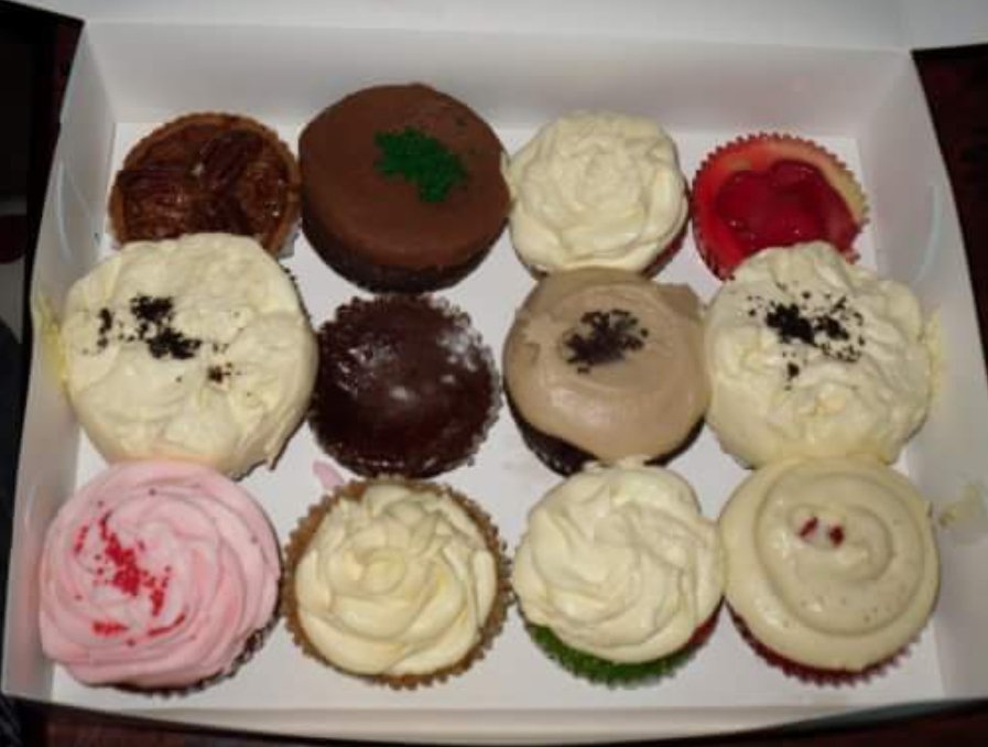 Assorted cupcake box with 12 different flavors